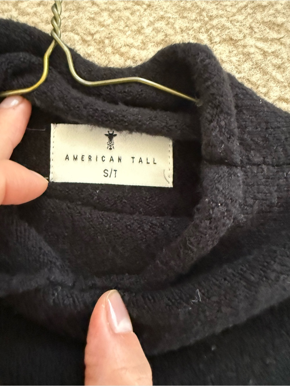 American Tall Black Crewneck Sweater Made for Tall Women